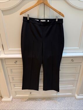 Vince Black Cropped Straight-Leg Ponte Pants